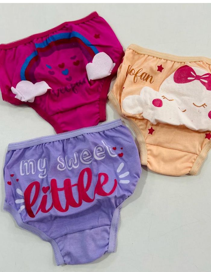 KIT CALCINHA INFANTIL PUFF ALGODÃO GEOFAN 798