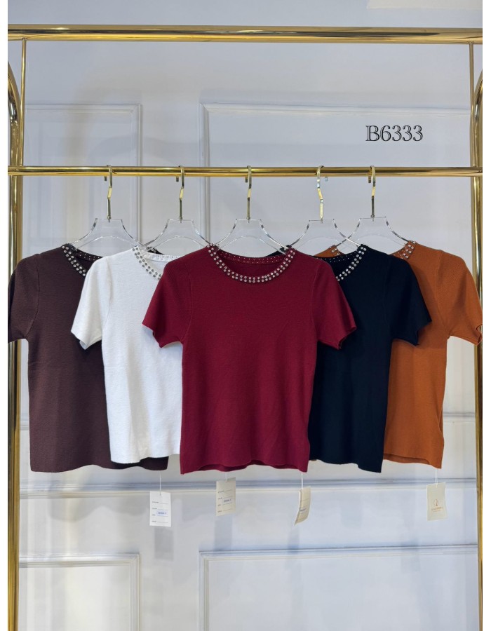 BLUSA TRICO MODAL C/ DETALHE NO PESCOÇO