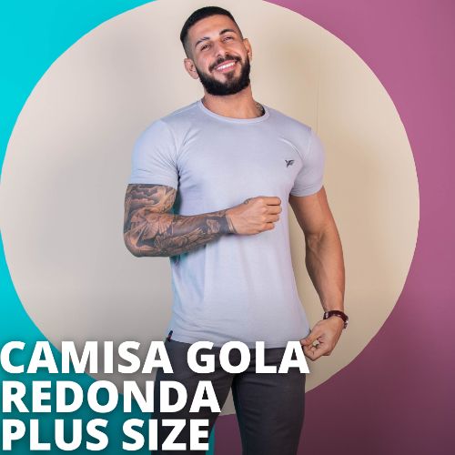 Camisa gola redonda plus size
