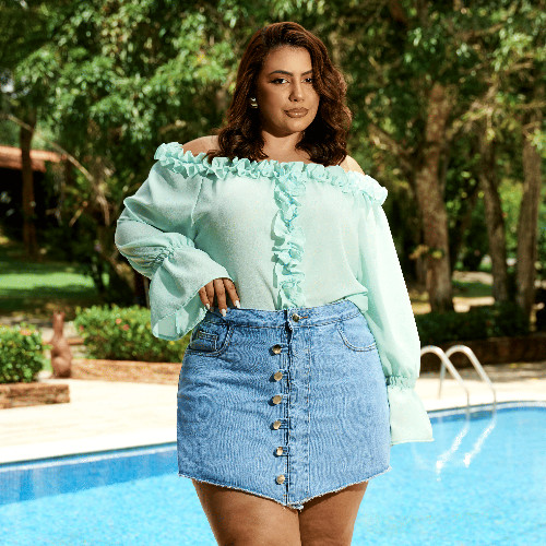 SHORT SAIA ABOTOAMENTO NOIVA