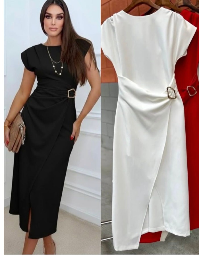 VESTIDO TECIDO ALFAIATARIA COM FIVELA 