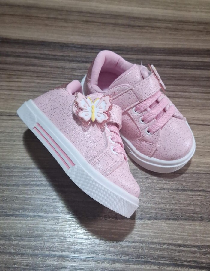 Tênis velcro borboleta encanto de criança