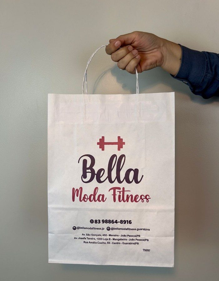 SACOLA ALÇA TORCIDA BRANCA 15x22x0,07