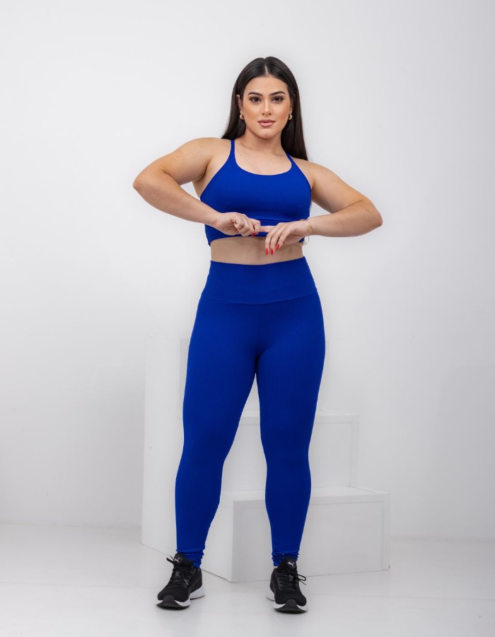 CONJ. CALÇA JACQUARD IZABELY COM TOP CRUZADO