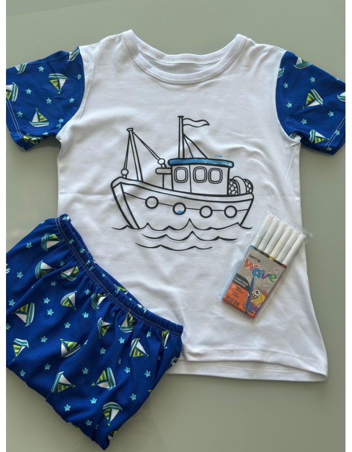 Pijama de colorir infantil 