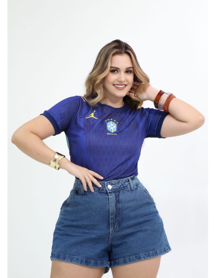 BLUSA FEMININA DO BRASIL AZUL 