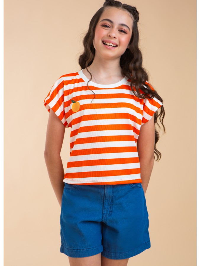 CONJUNTO MANU C/ JEANS LARANJA