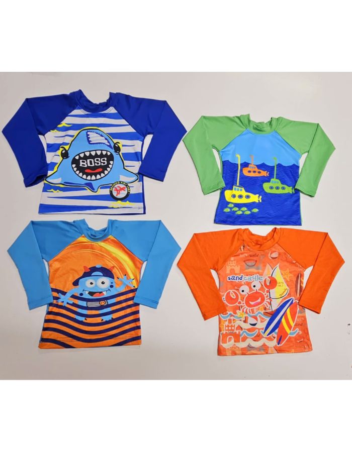 Camisa MASCULINA Infantil UV 50+ estampas diversas