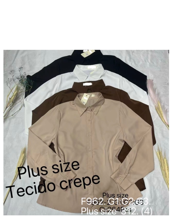 Blusa manga longa Plus Size 