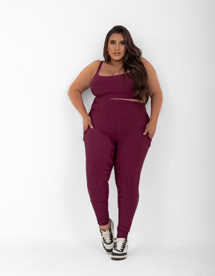 CALÇA JACQUARD LETRA COM BOLSO