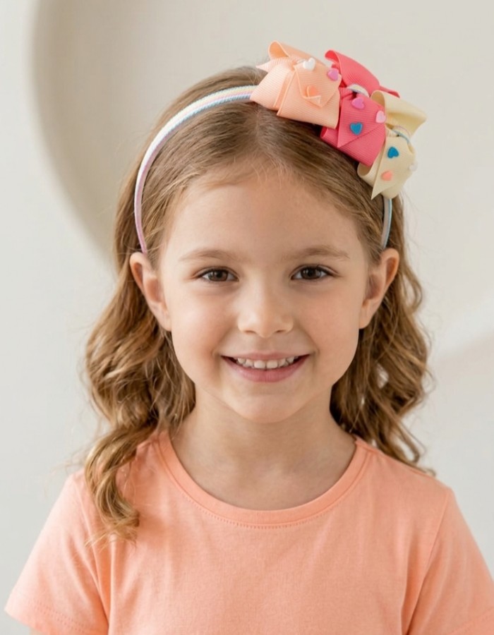 Tiara Sensacional com 3 lacinhos 