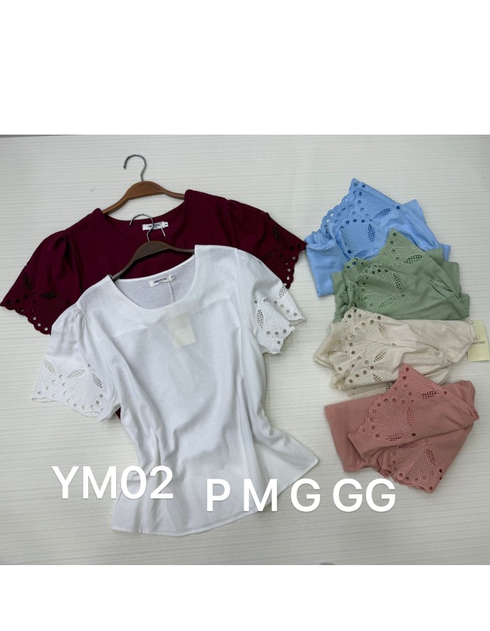 BLUSA TECIDO LINHO C/BORDADO NA MANGA