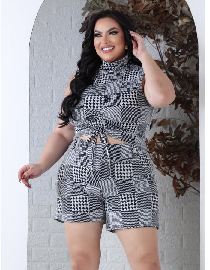 Short c/ detalhe em botões (XADREZ VÁRIADOS) 