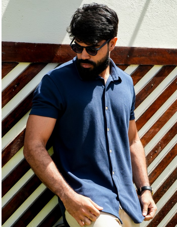 CAMISA DE BOTÃO EM TRICOT