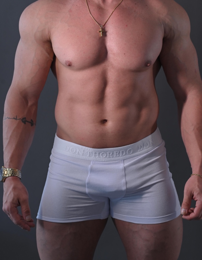 Kit com 3 cuecas boxer Branca