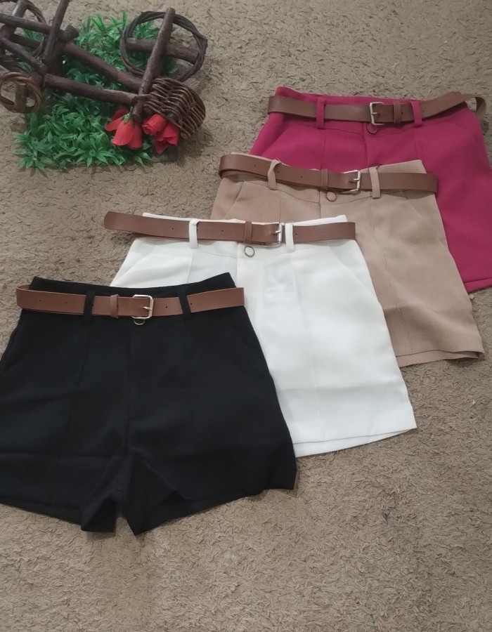 SHORT DE LINHO COM CINTO