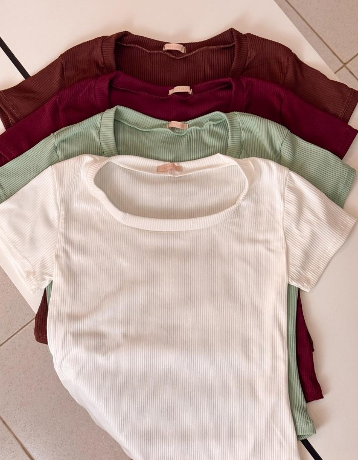 Blusa Canelada peach