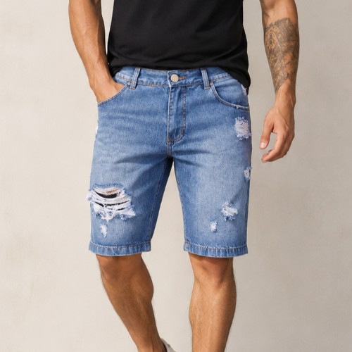 Bermuda jeans diferenciada 