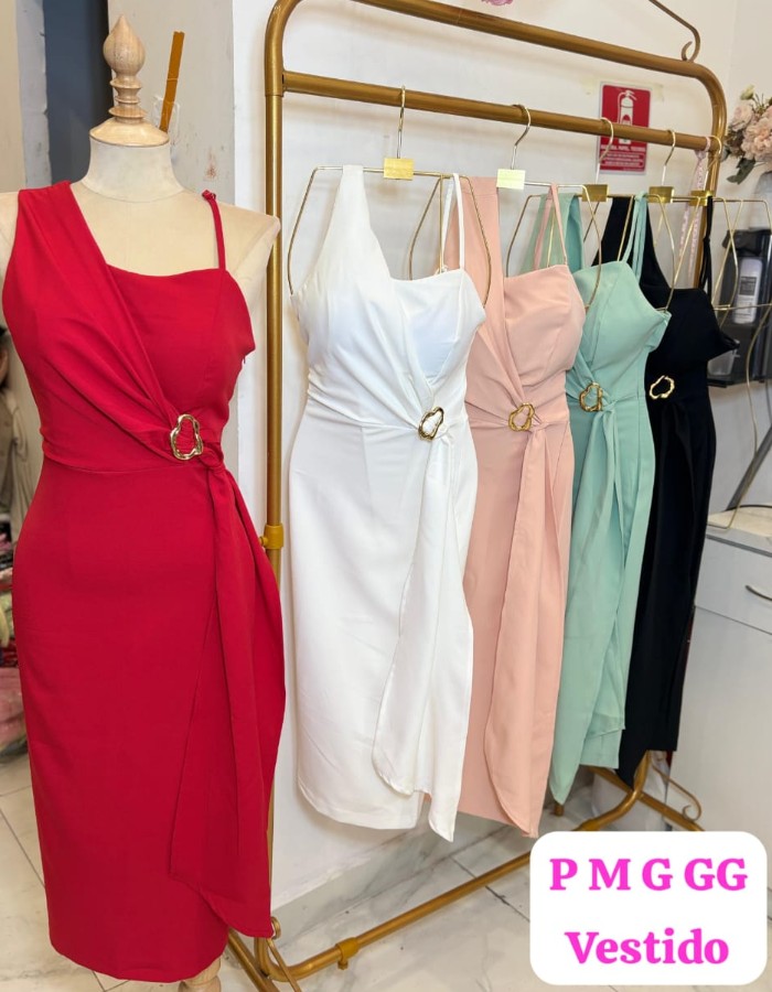 VESTIDO ALFAIATARIA C/ BOJO E FIVELA