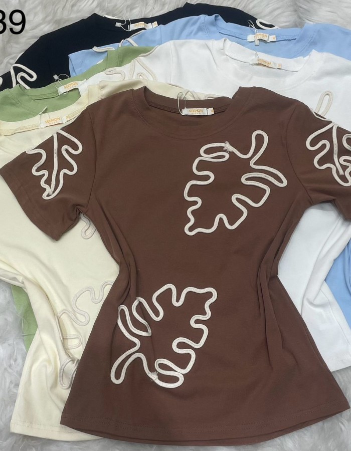 T-SHIRT TECIDO ALGODÃO COM ELASTANOC/DETALHE