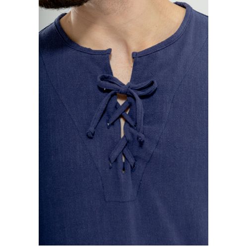 Bata manga curta linho belga