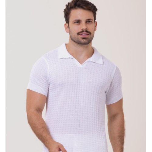 CAMISA GOLA V TRICOR PUNHO E GOLA