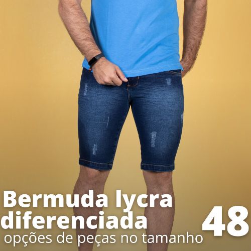 BERMUDA LYCRA DIFERENCIADA PLUS SIZE 48