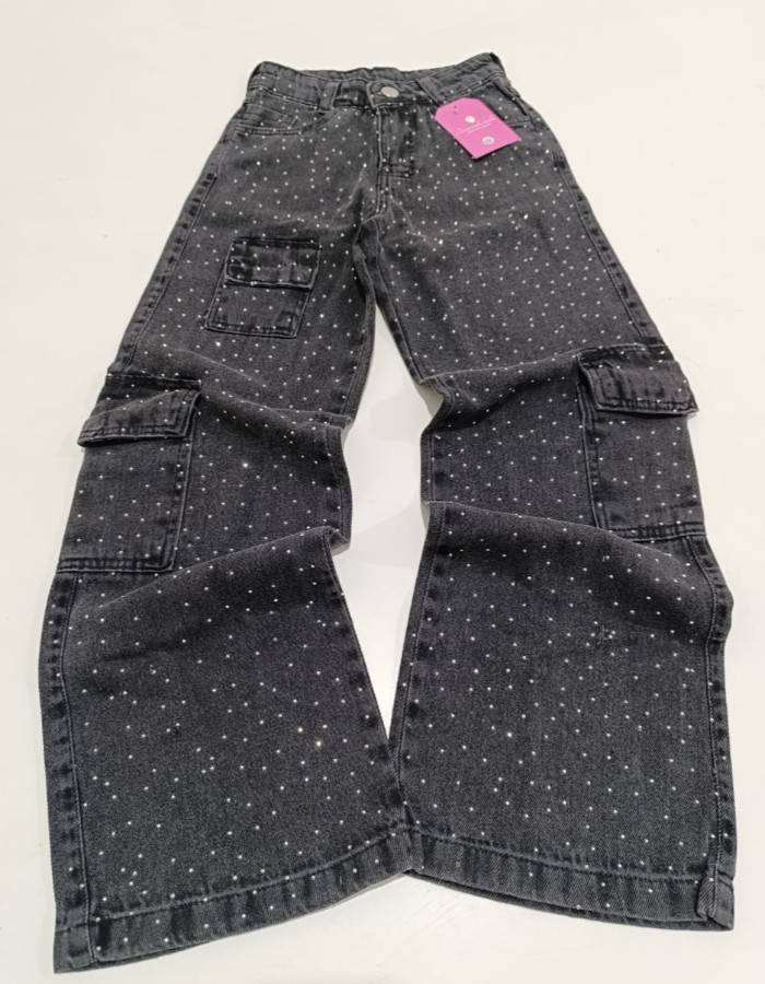 CALÇA CARGO TODA DE BRILHO(DESGRADEADA)