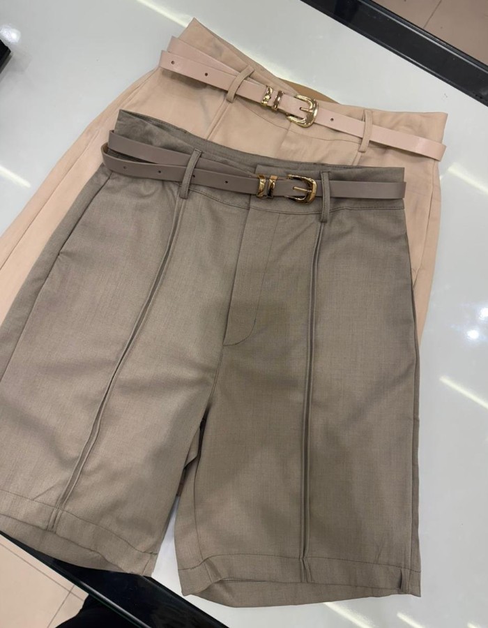 BERMUDA TECIDO MARANTE COM CINTO