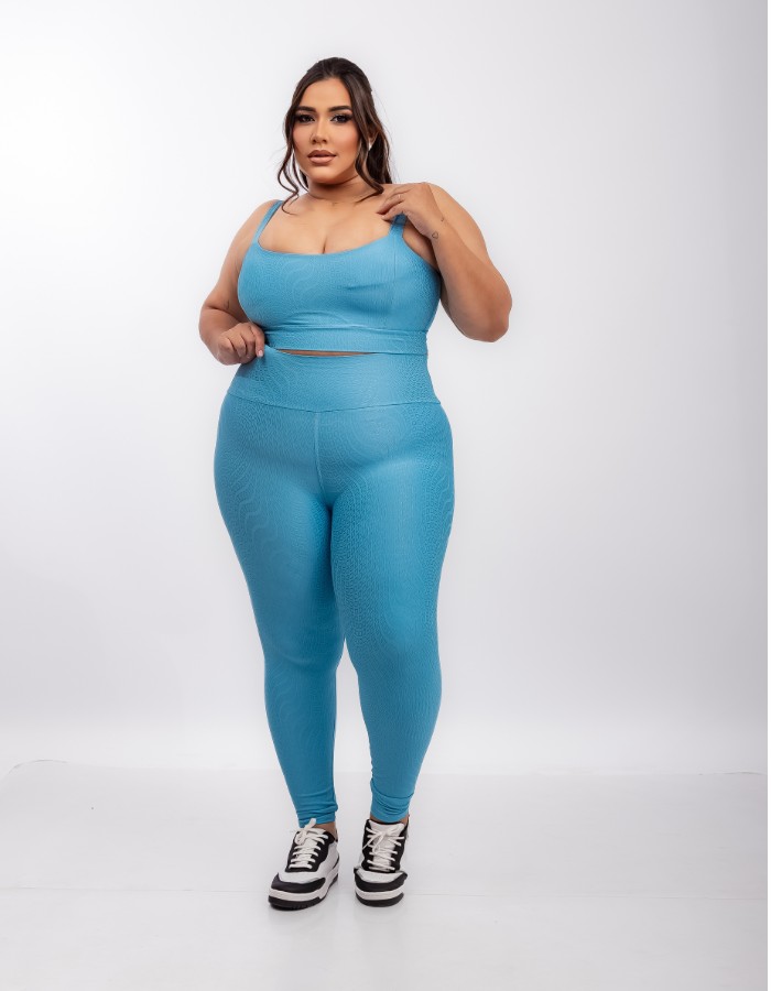 CONJUNTO CALÇA JACQUARD DIAMOND COM TOP DE ALÇA LARGA