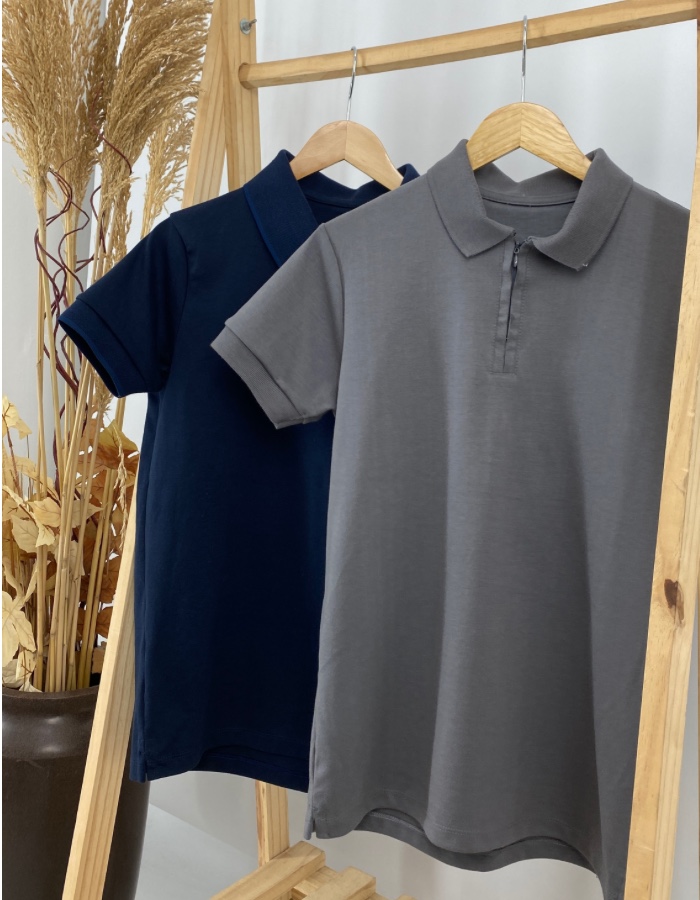 GOLA POLO ZIPER SUEDINE 100% ALGODAO