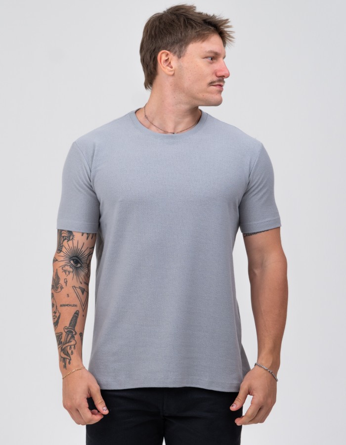 T SHIRT TEXTURE CINZA
