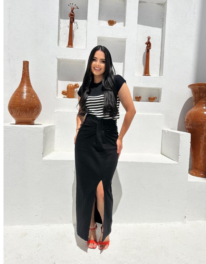 SAIA COM ABERTURA TECIDO LINHO