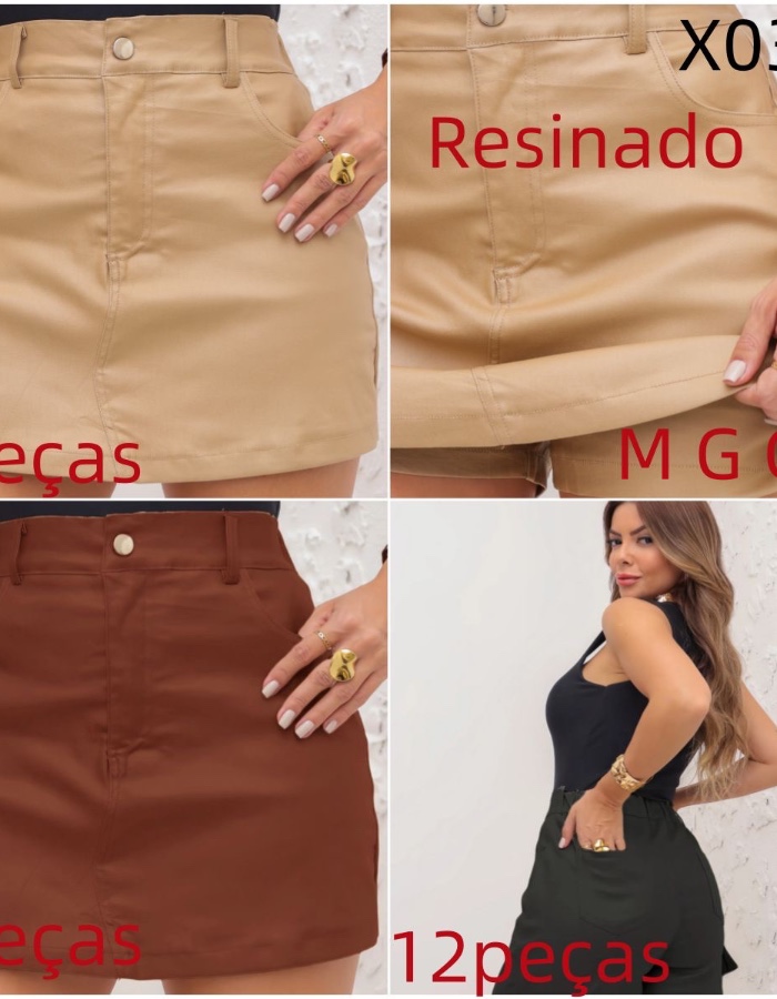 Short saia resinado 
