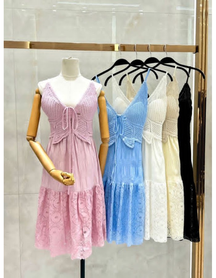 vestido longo tricotado 