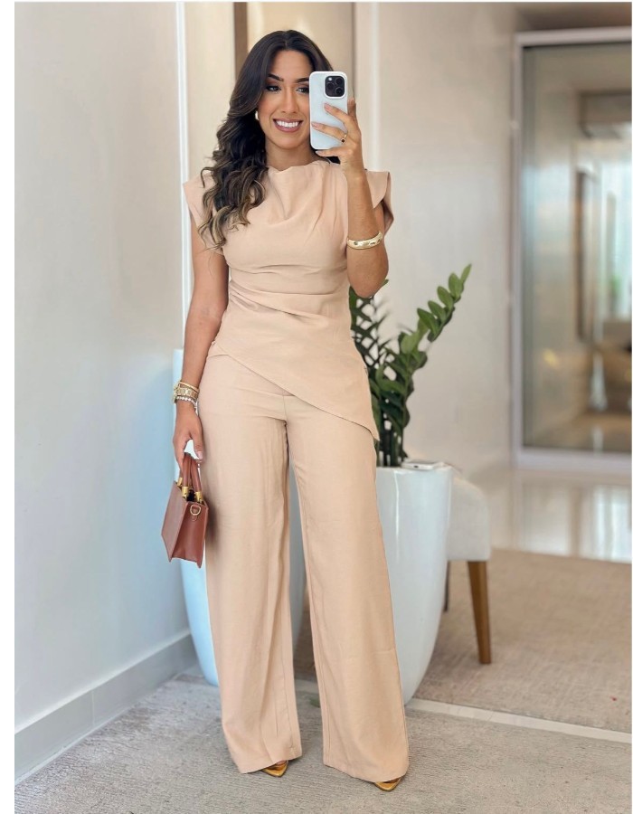 CONJUNTO C/ RECORTE TECIDO MARANTE 