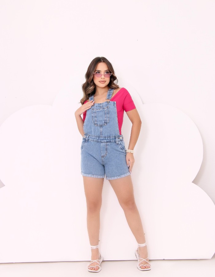 JARDINEIRA DE SHORT BARRA VIRADA(DESGRADEADO)