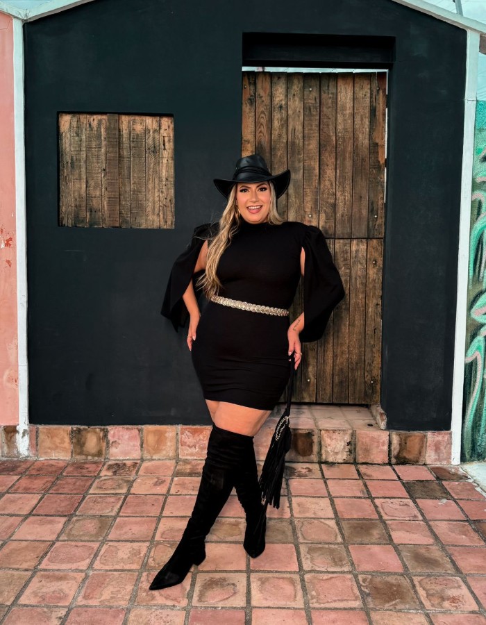 Vestido Simone c/ mangas soltas 