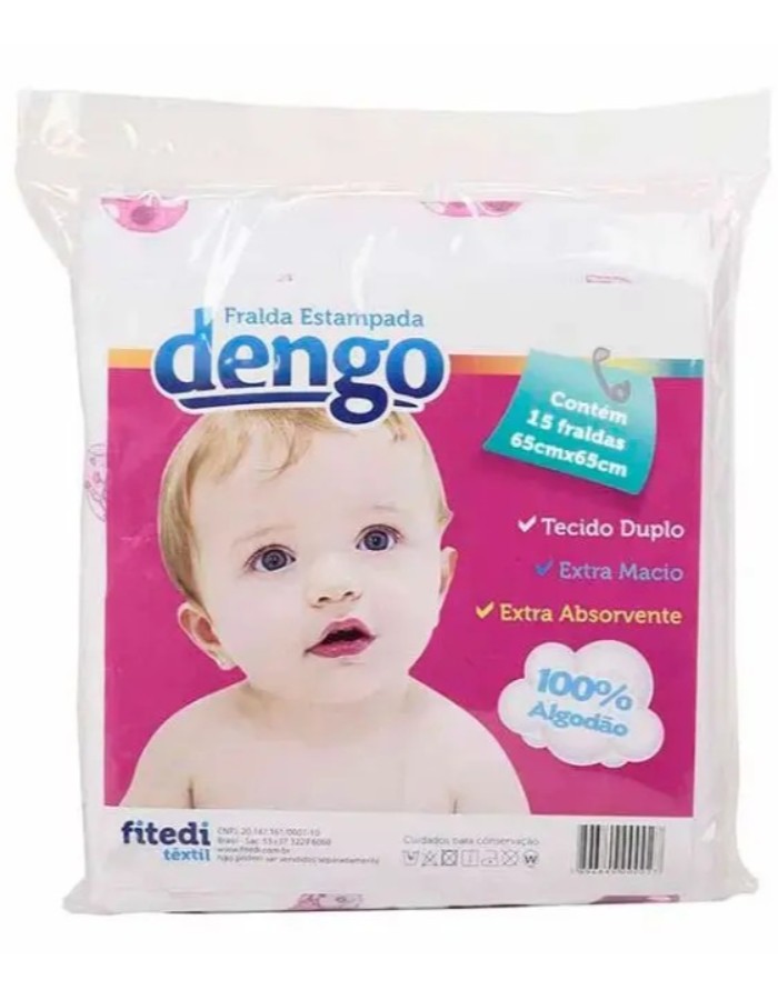 FRALDA DENGO LUXO ESTAMPADA 70X70 C/15 UNIDADES