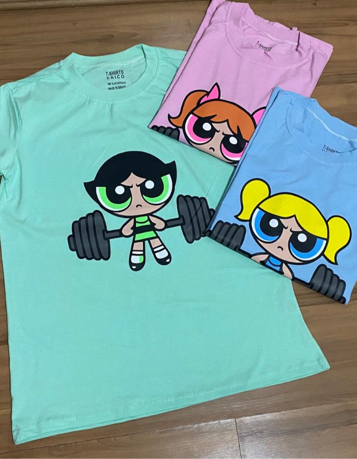 T-shirt algodão meninas super poderosas 