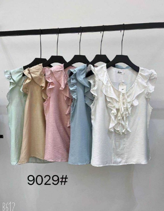 BLUSA TECIDO CREPE SEDA C/ BABADO