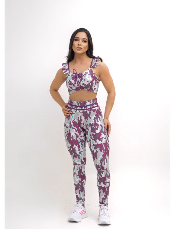 CONJUNTO CALÇA E TOP ESTAMPADO 