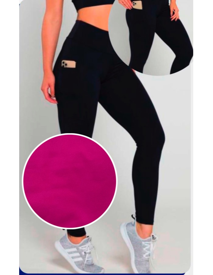 LEGGING POLIAMIDA LISA COM BOLSO