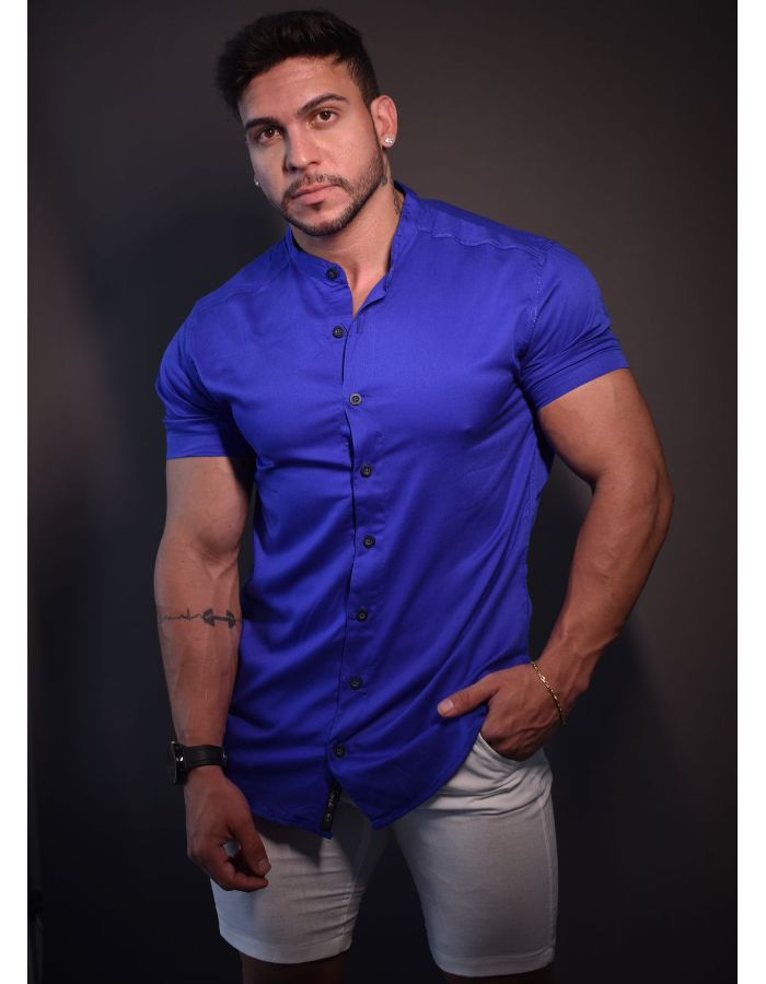 Camisaria Viscose Twill Azul Royal