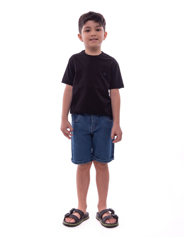 Bermuda jeans com elastano masculina infantil 