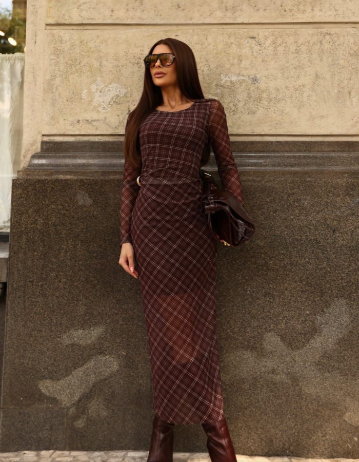 VESTIDO TULE XADREZ