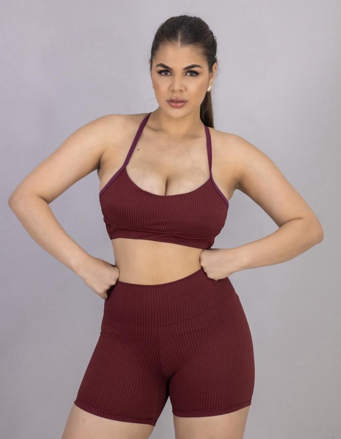 CONJUNTO SHORT EMPINA BUMBUM CORAÇÃO TOP PRISCILA