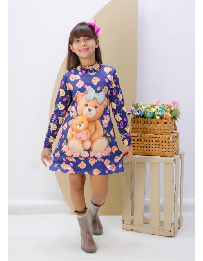 Vestido manga comprida 