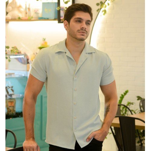 CAMISA GOLA CUBANA MALHA JACQUARD 