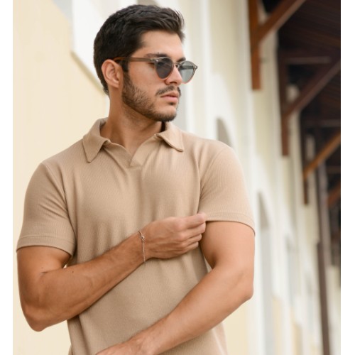 CAMISA GOLA V MALHA SERENIDADE